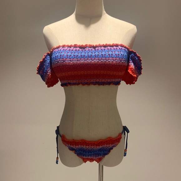 Seafolly Havana Strip Bandeau Top And Bikini Pant - Picture 2 of 7